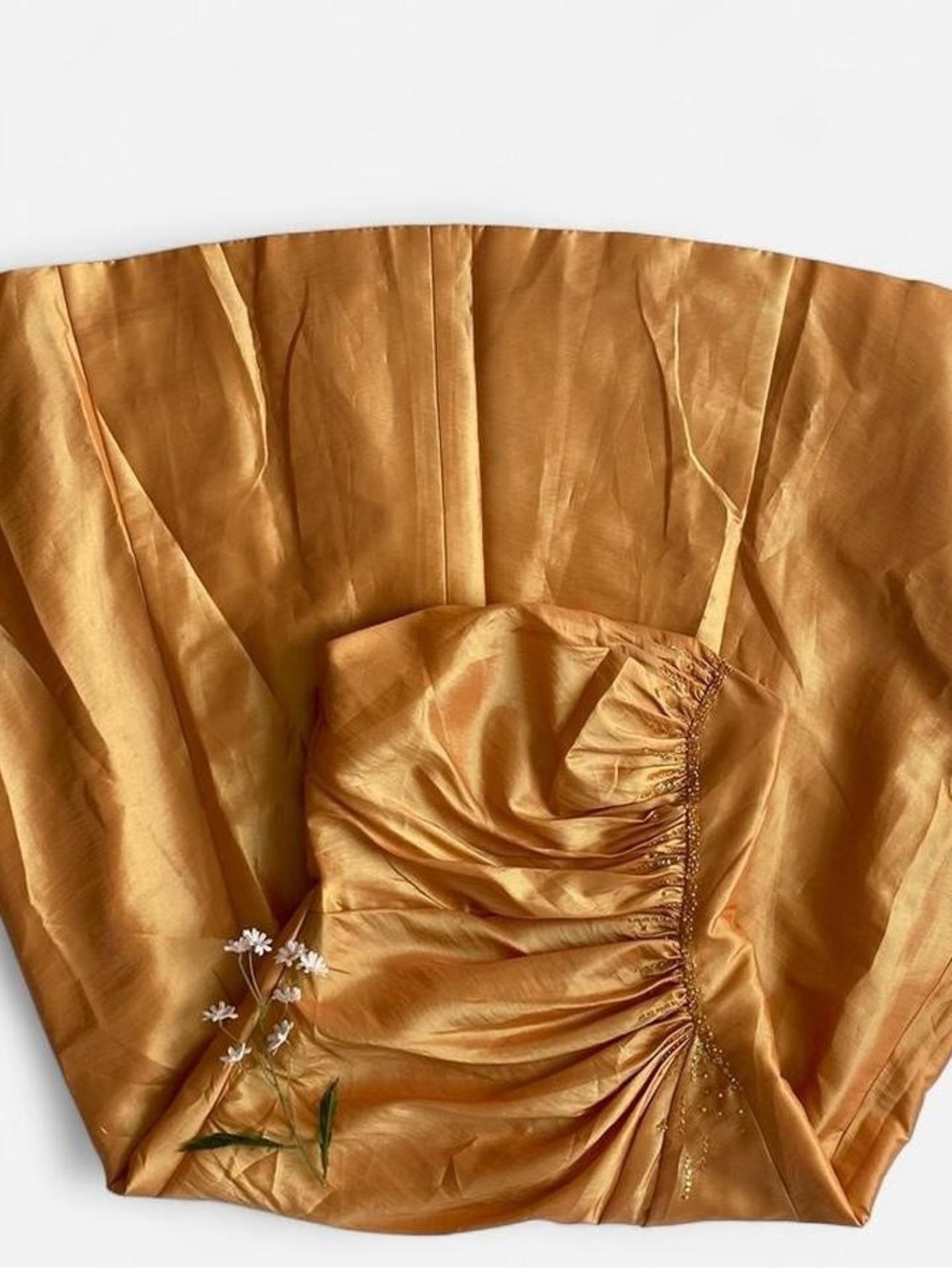 Y2K beaded tangerine prom dress